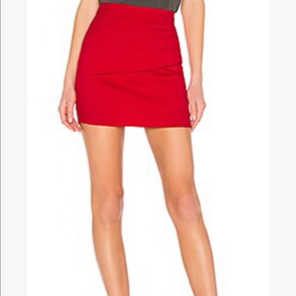 Revolve Red Wrap Mini Skirt - XS